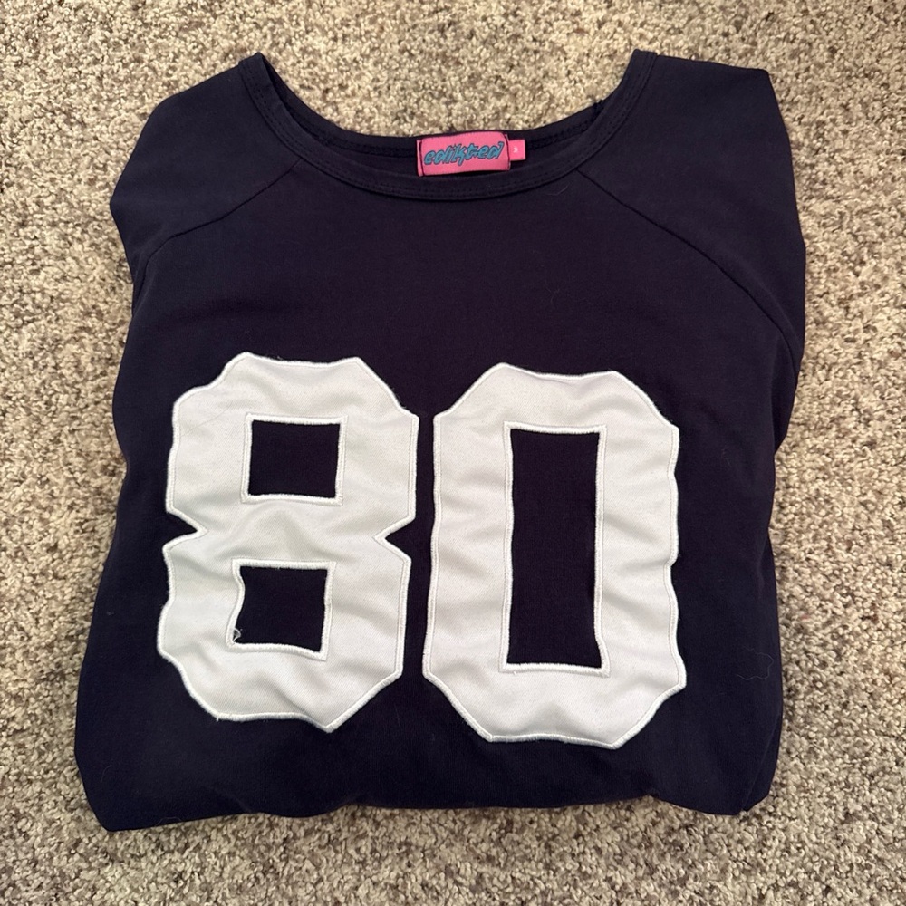 Edikted Navy Shirt with White Number 80